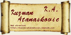 Kuzman Atanasković vizit kartica